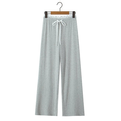 Lace trim pants