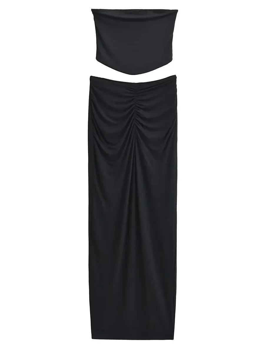 Shrinking and strapless skirt set