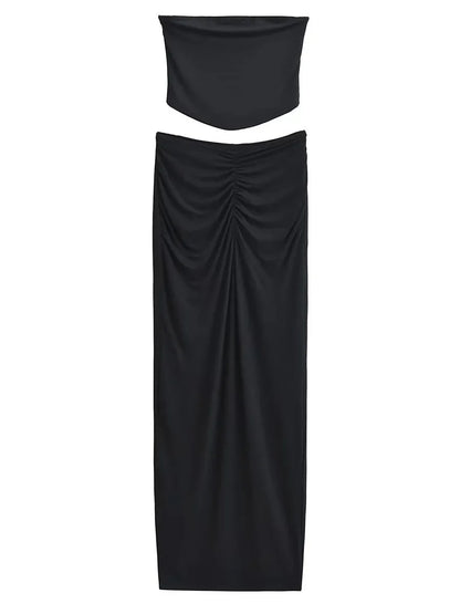 Shrinking and strapless skirt set