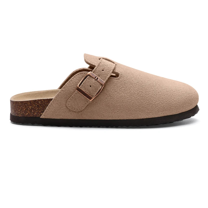 Open shoes with a buckle