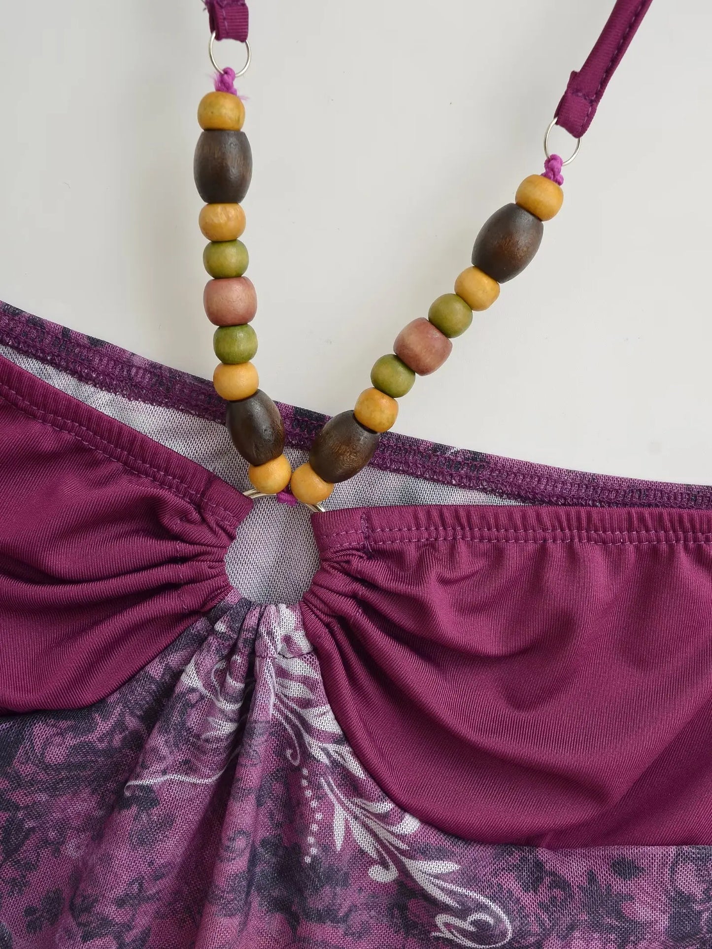 Beaded collar tank top