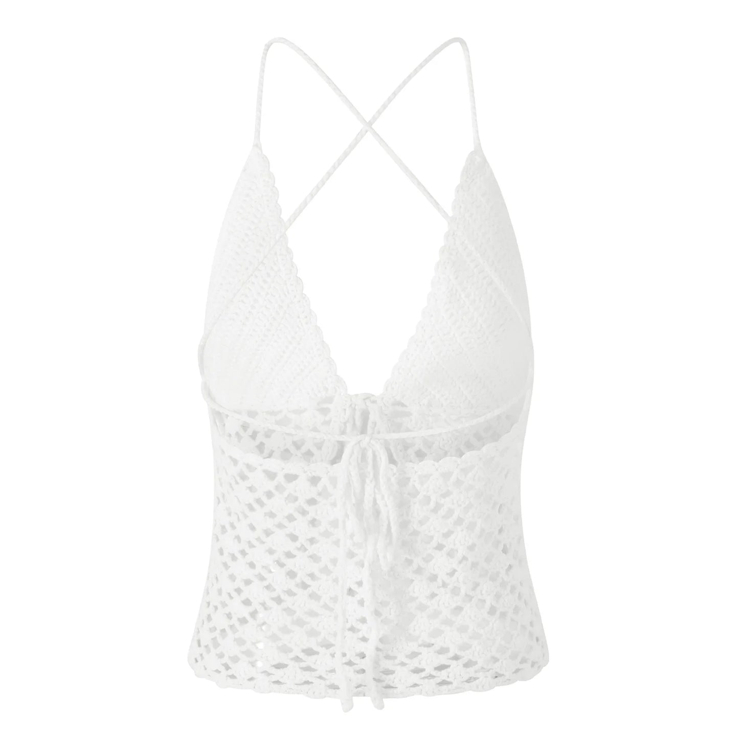 Knitted beach tie tank top