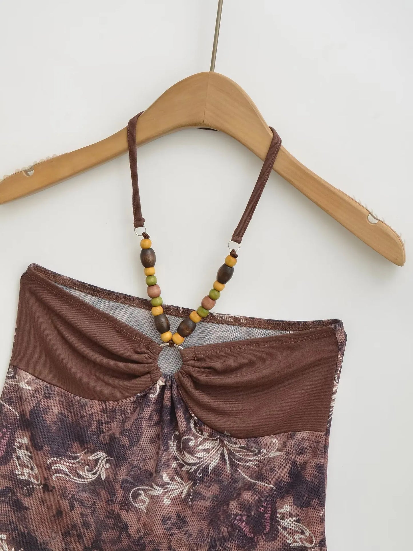 Beaded collar tank top
