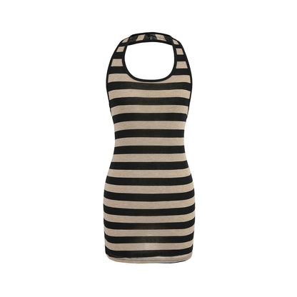 Striped collar dress