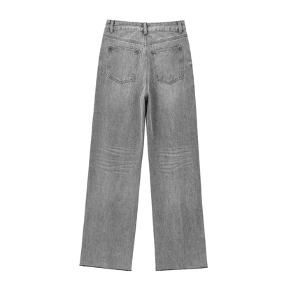 High waisted straight jeans