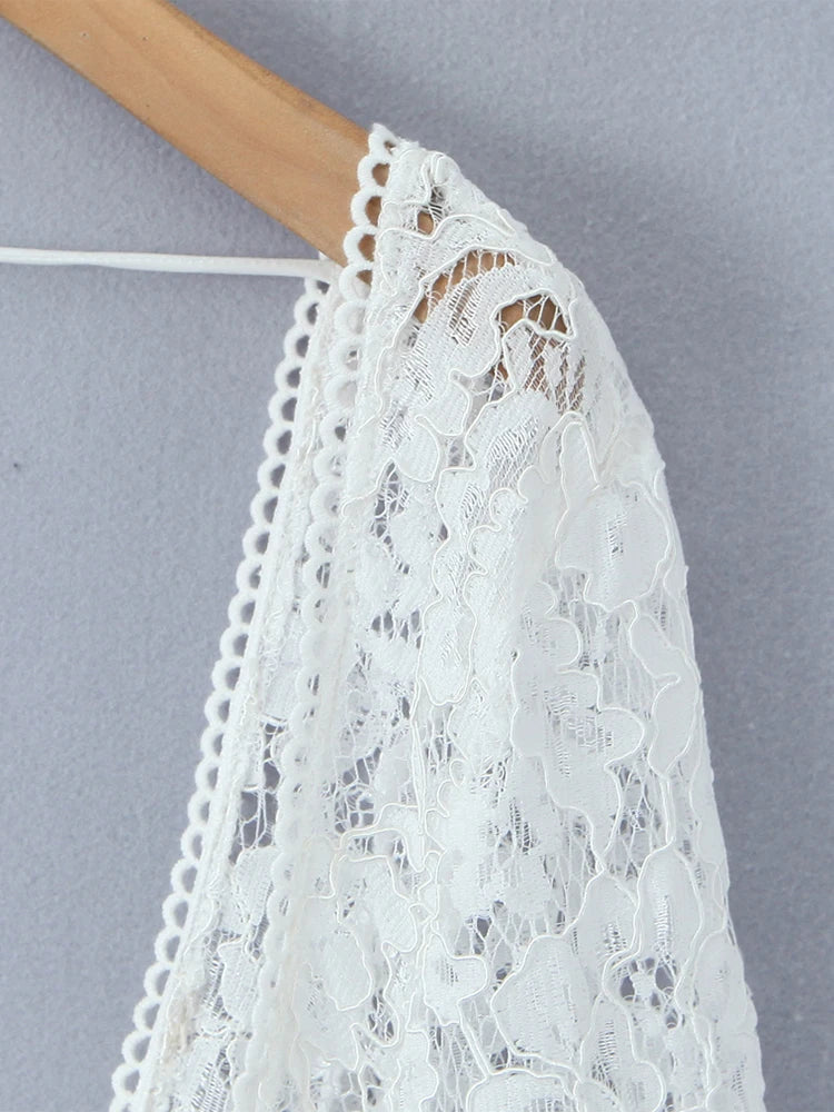 French style dress with lace sleeves