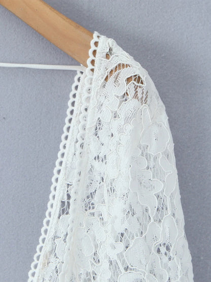 French style dress with lace sleeves