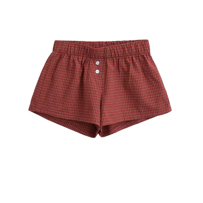 Two button checkered shorts