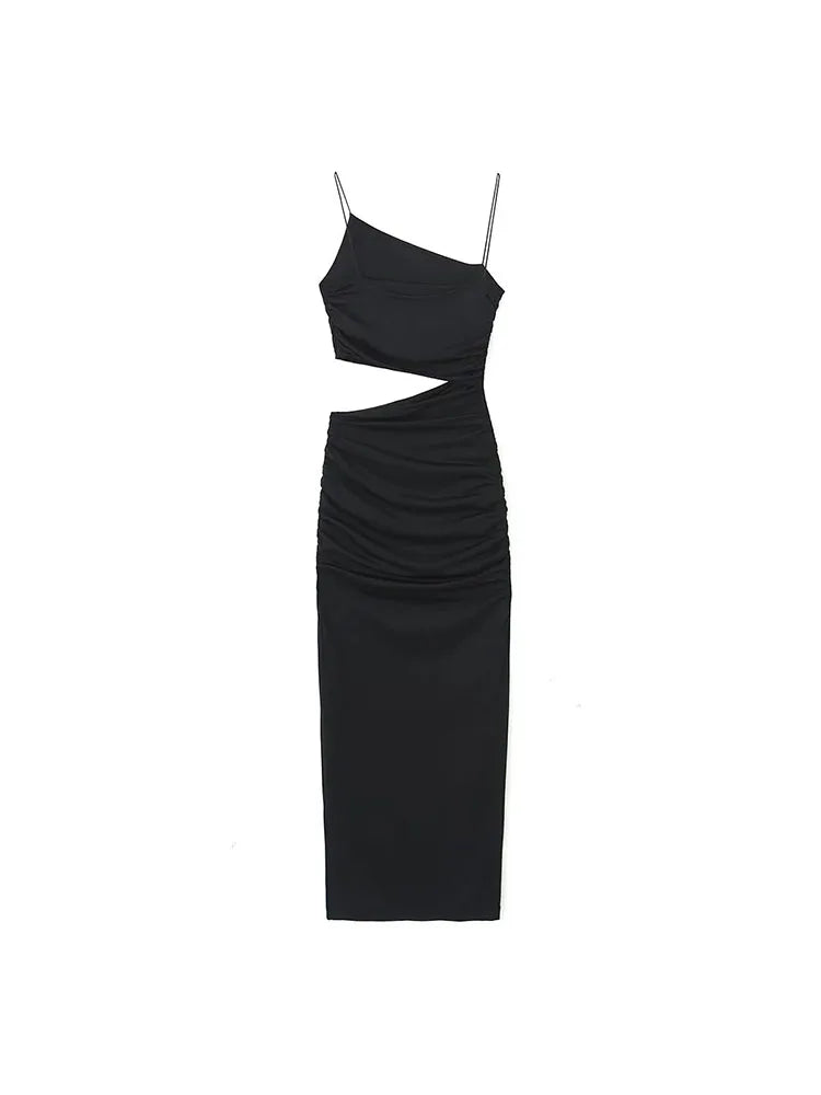 A dress with a cut in the stomach