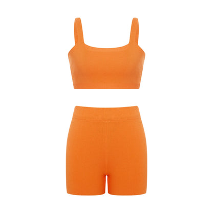 Knitted shorts and top set