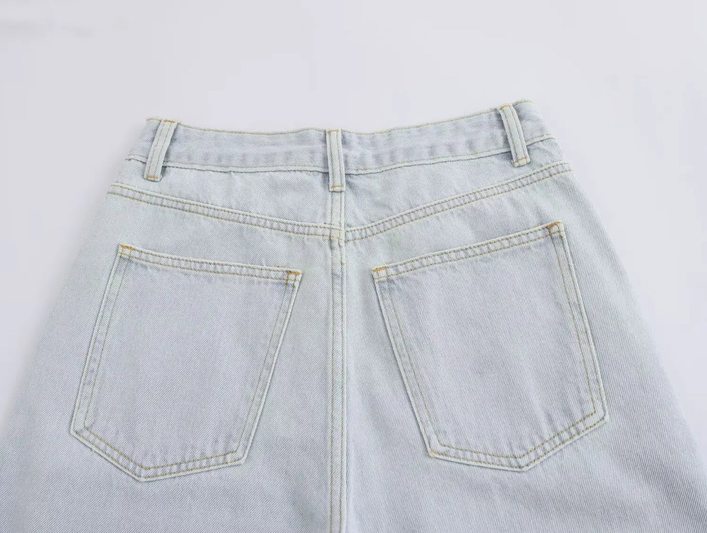 High waisted straight jeans