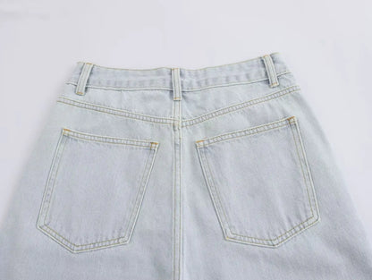 High waisted straight jeans