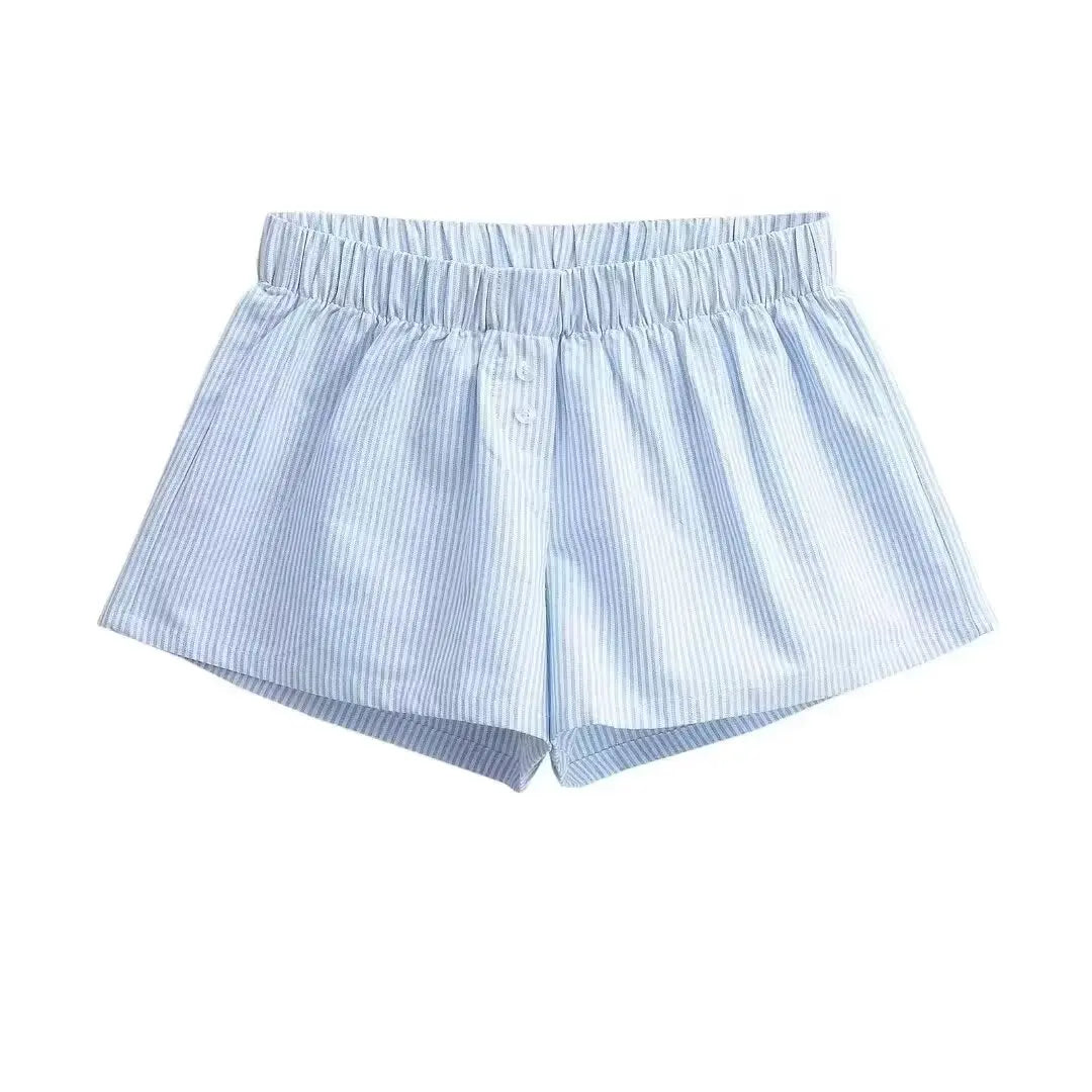 Two button checkered shorts