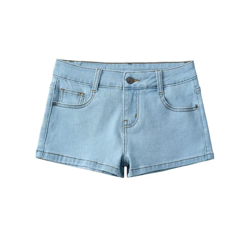 Short, low-cut, tight jeans