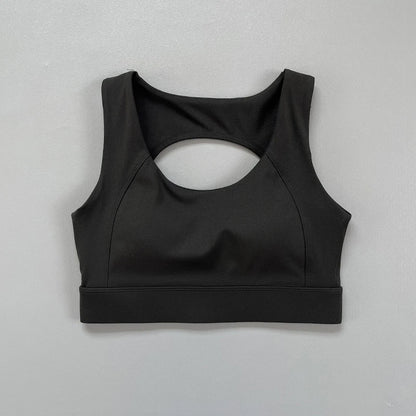 Sports bra with an opening in the back