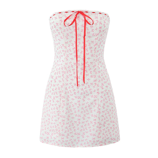 Bow tie dress with ribbon