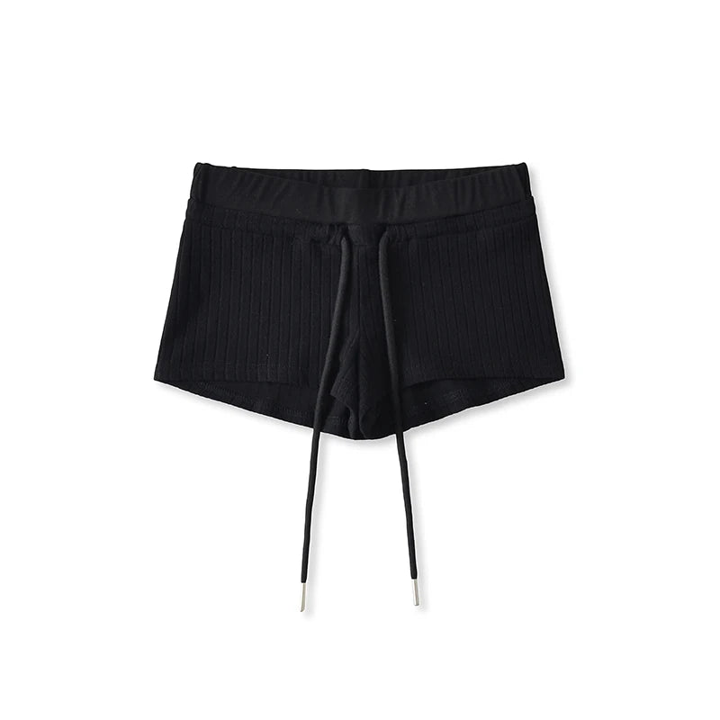 Mini shorts with striped texture