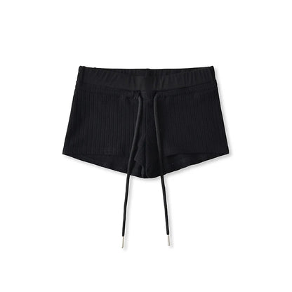 Mini shorts with striped texture