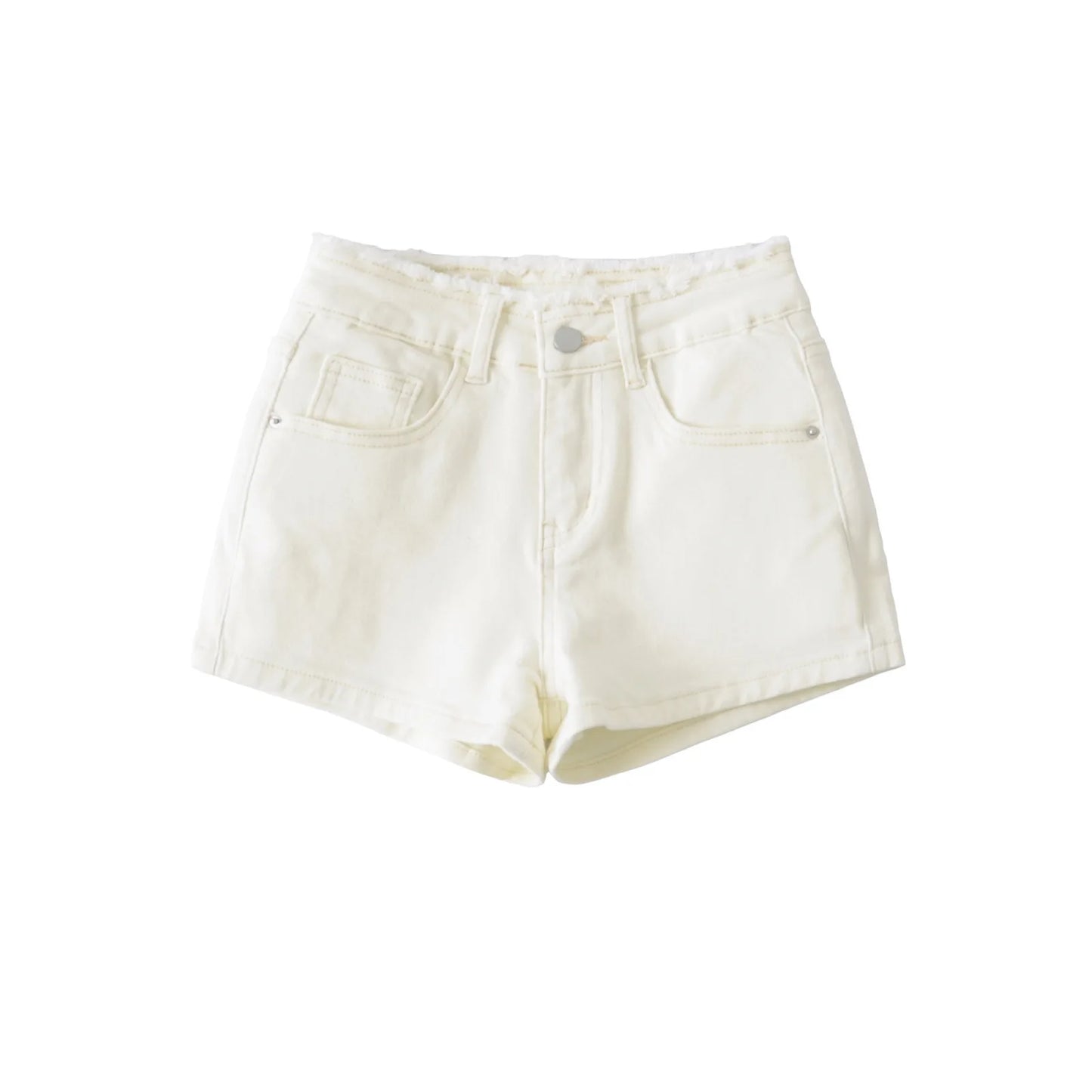 Short jeans with bow ties at the back