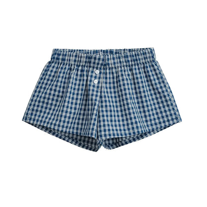 Two button checkered shorts