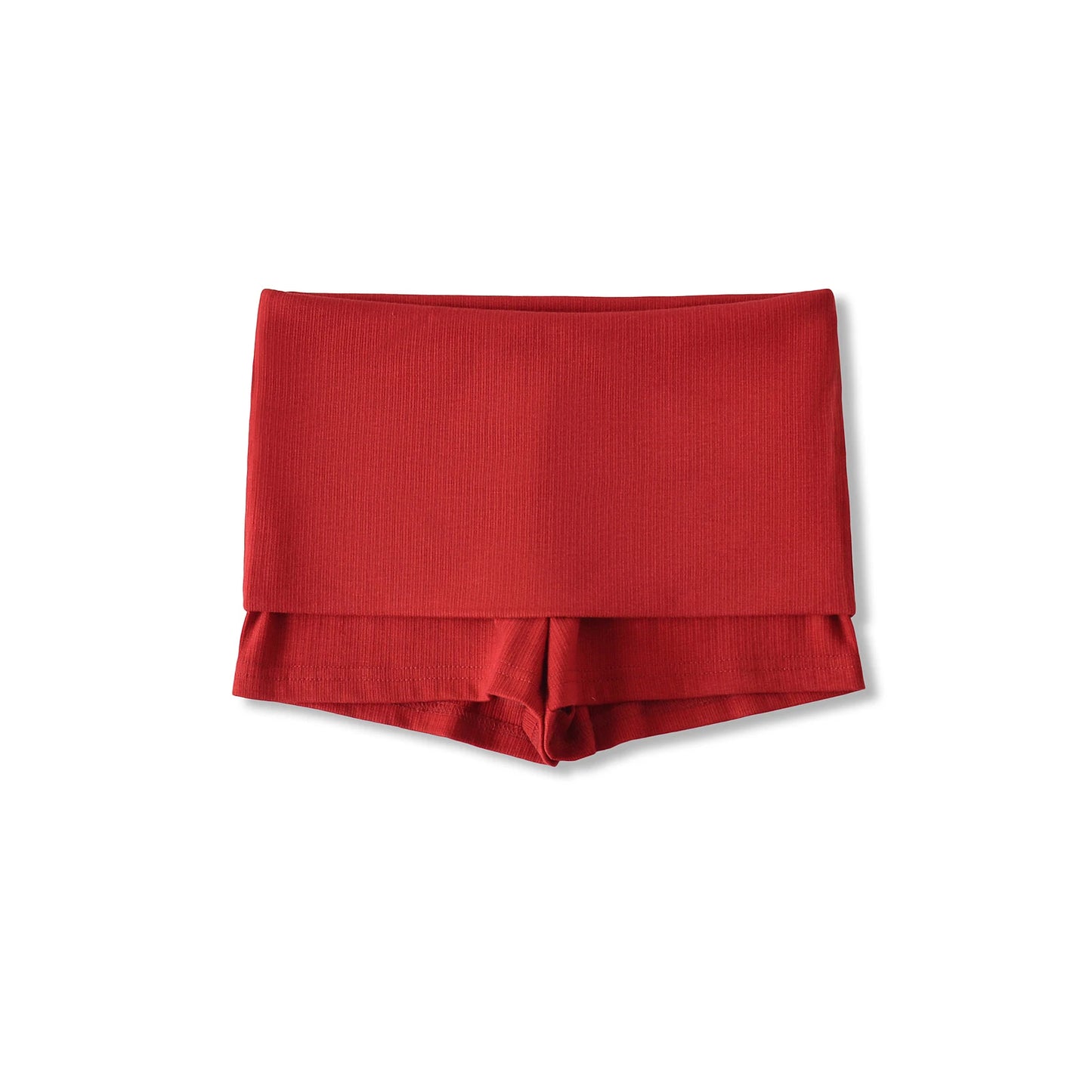 Shorts with folded rubber
