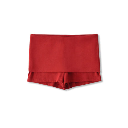 Shorts with folded rubber