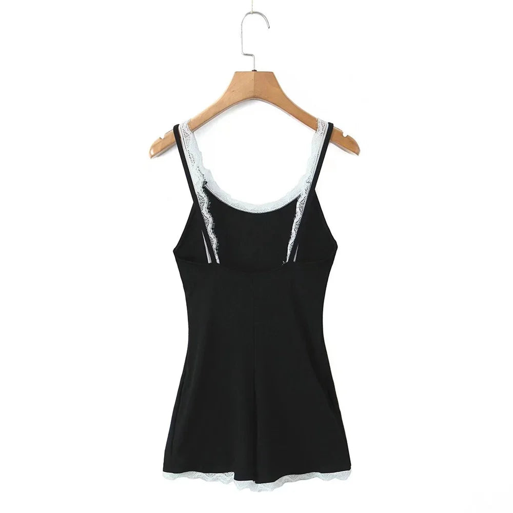 Overall with lace decorations