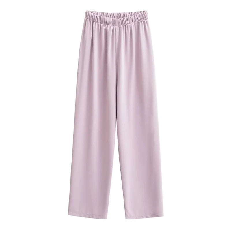 Elastic high waist pants