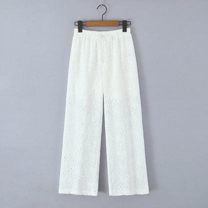 Tie pants with holes