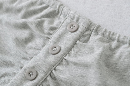 Pajama shorts with buttons
