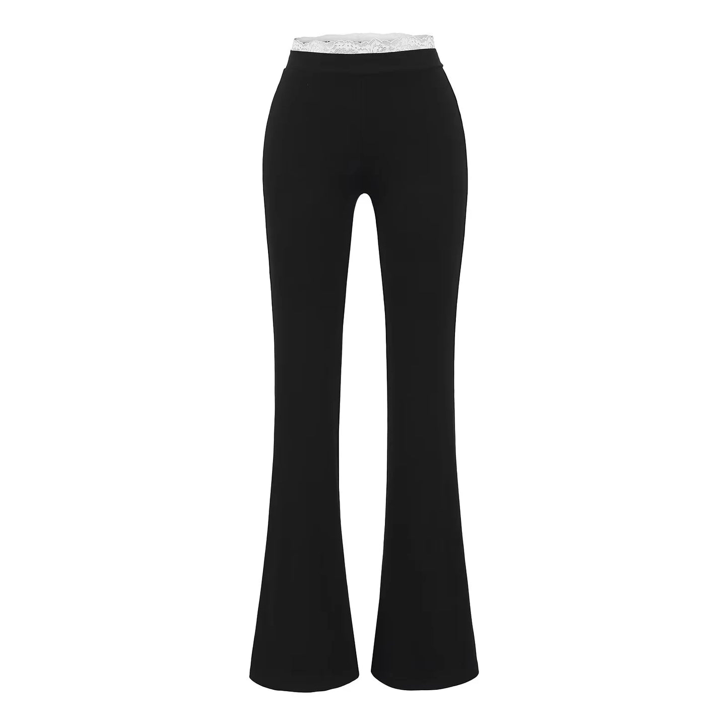 Long pants with lace trim
