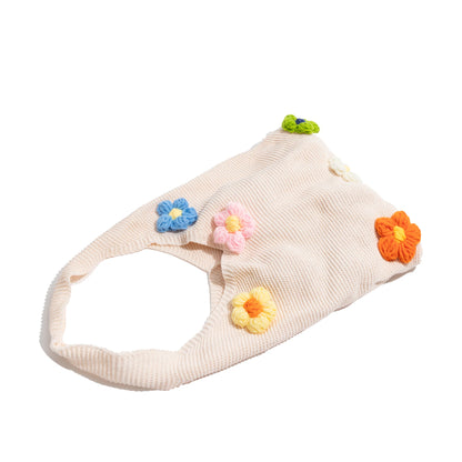 A soft bag with prominent flowers