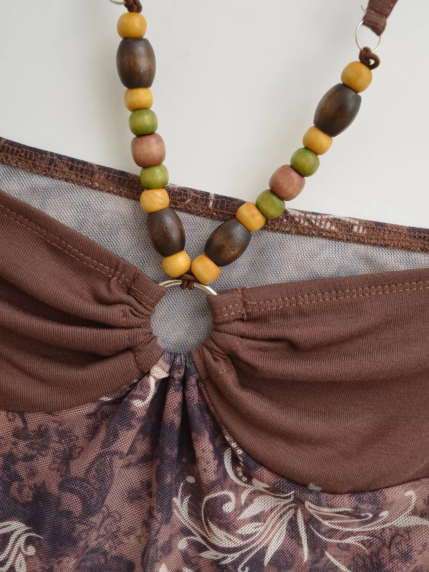 Beaded collar tank top