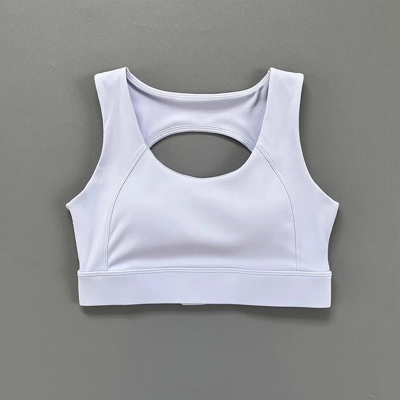 Sports bra with an opening in the back