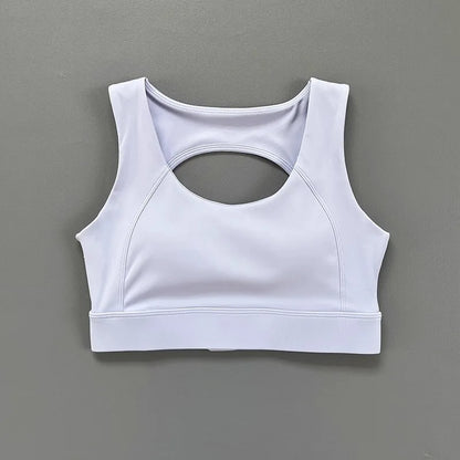 Sports bra with an opening in the back