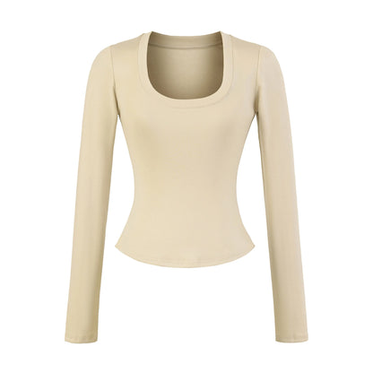 A soft long shirt with a round neckline