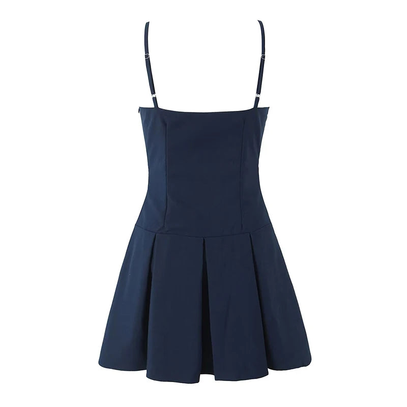 Mini dress with lace and tie