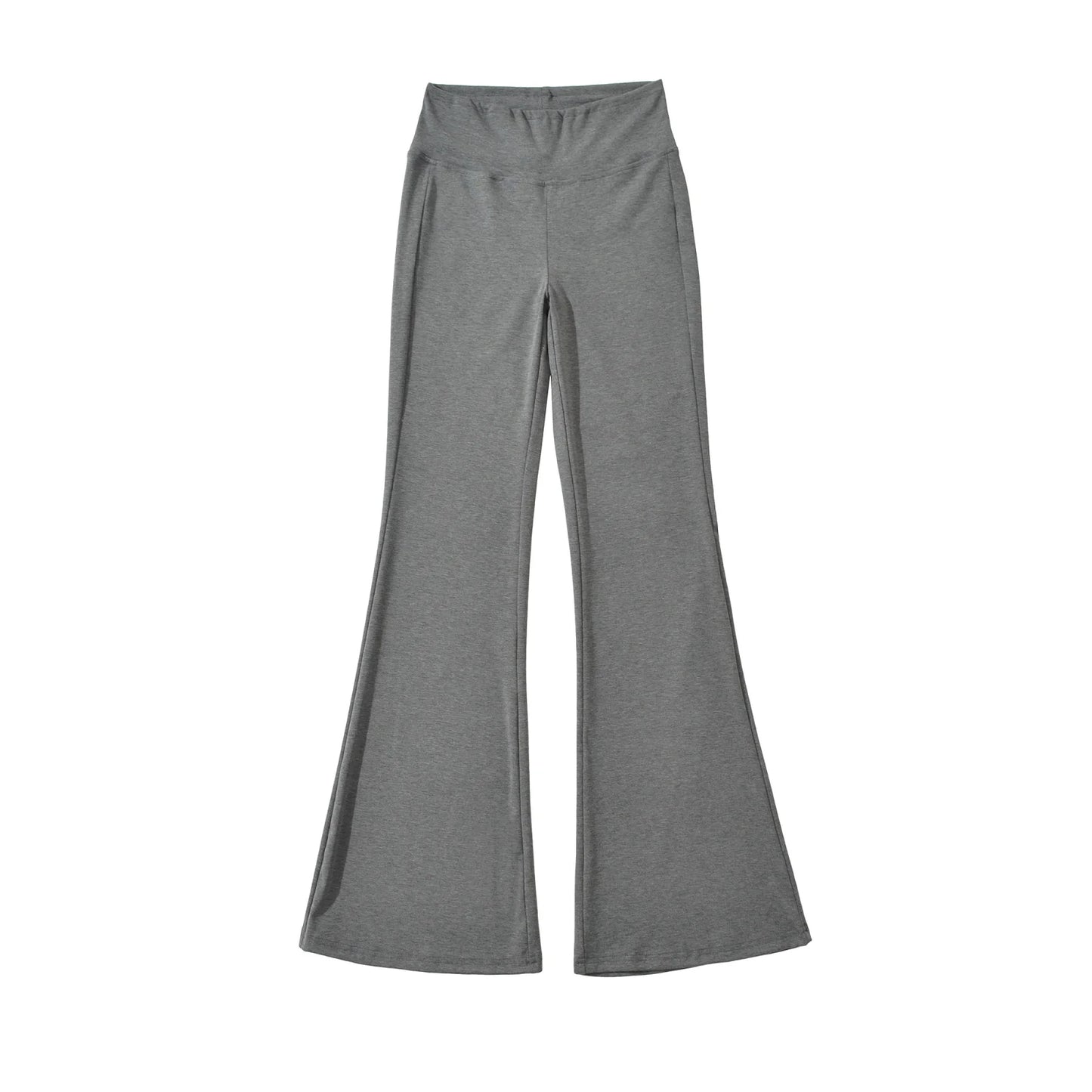 Flared pants with thick elastic at the waist