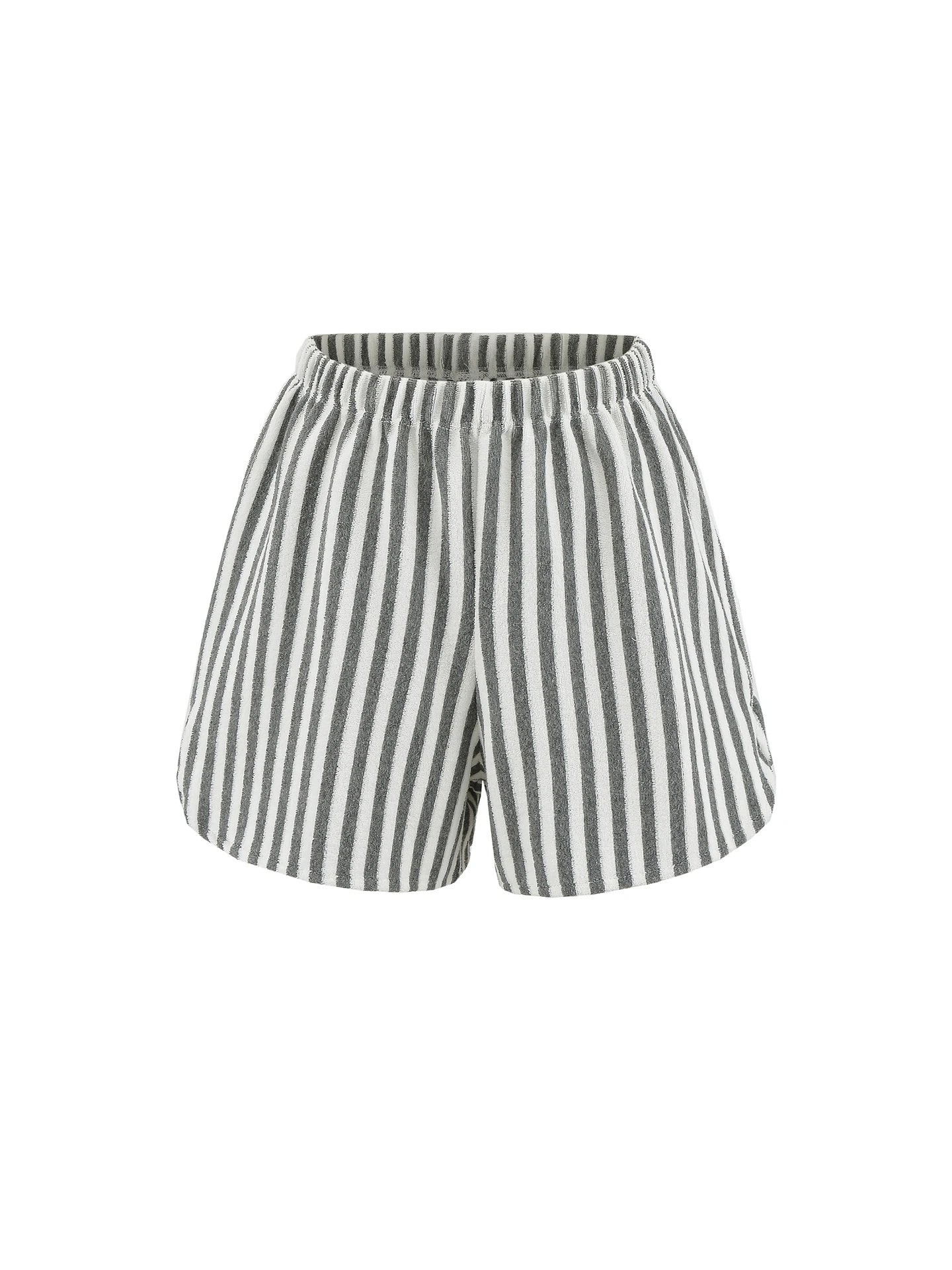 Striped shorts in towel texture
