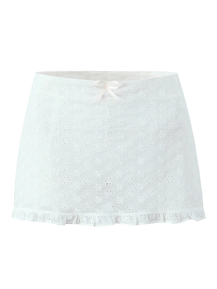 Mini lace skirt