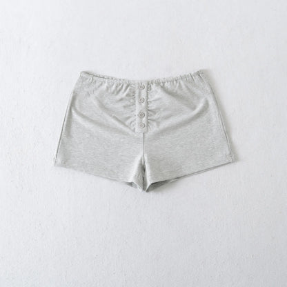 Pajama shorts with buttons