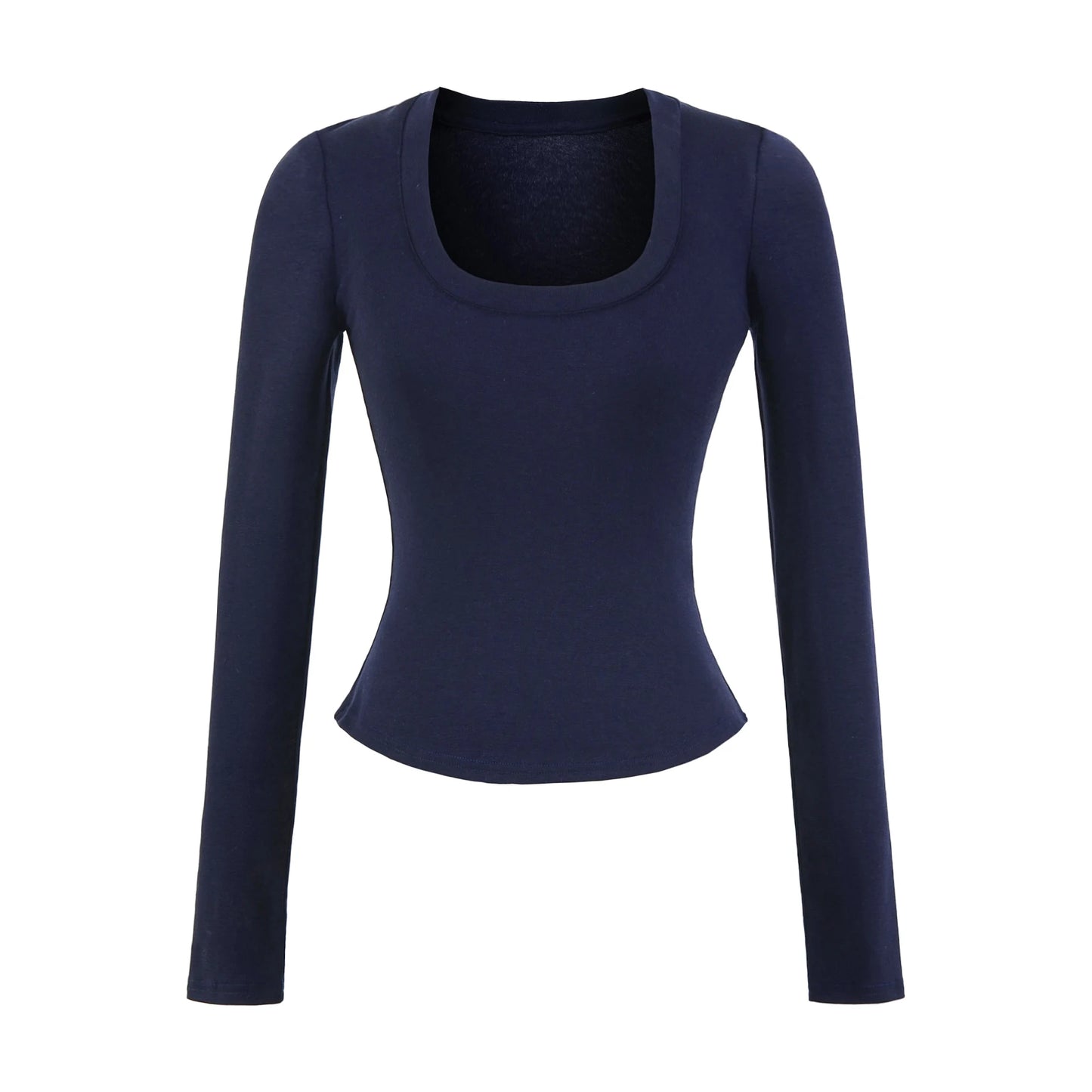 A soft long shirt with a round neckline