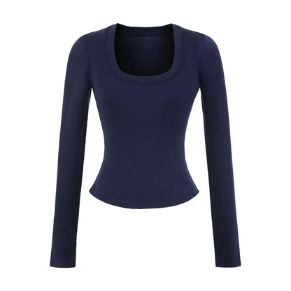 A soft long shirt with a round neckline