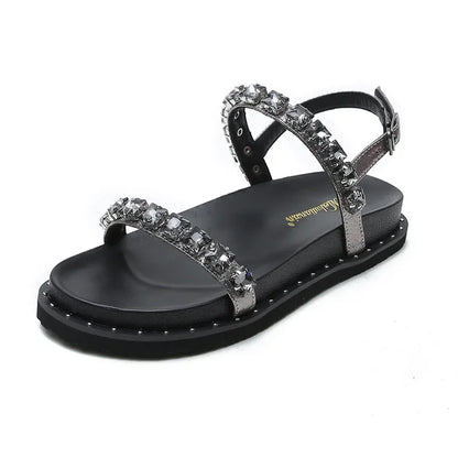 Stone studded sandals