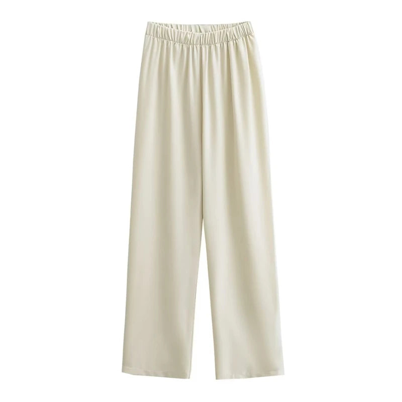 Elastic high waist pants