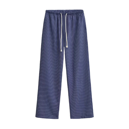 מכנסיים בגזרה נמוכה עם פסים