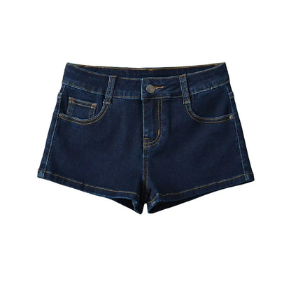 Short, low-cut, tight jeans