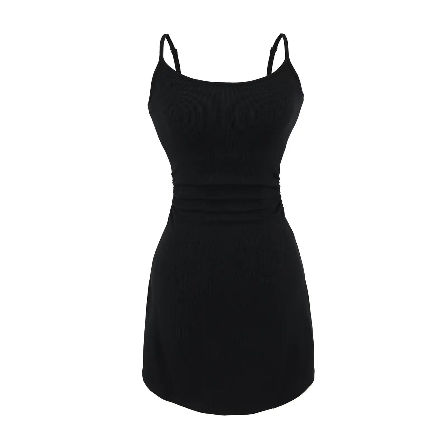 Tight dress with shirring at the waist