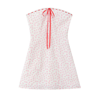 Bow tie dress with ribbon