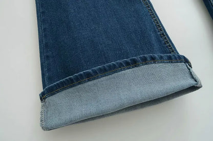 Washed flared jeans